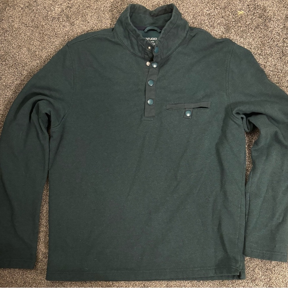 UNTUCKit Snap Fleece Pullover Mens Large Green